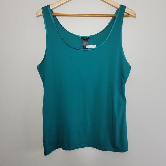 Ann Taylor Womens Cami Tank XL Green Scoop Neck Top - Picture 1 of 7